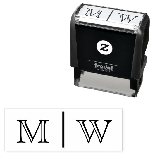 Einfache Brautgroom Hochzeit 2 Erste Monogramm VSO Permastempel (Beispiel)