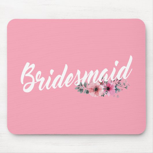 Einfache Brautjungfer Hochzeit Kalligrafie | Mausp Mousepad (Vorne)