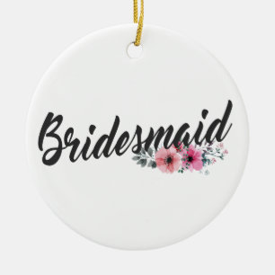 Einfache Brautjungfer Hochzeit Kalligrafie   Ornam Keramik Ornament
