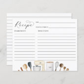 Einfache Brautparty Rezept-Karte (Vorne/Hinten)