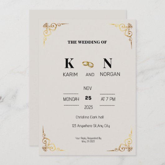 EINFACHE BREITE EINLADUNG (Vorne/Hinten)