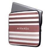 Einfache breite Streifen und Name in weichbraun Laptopschutzhülle (Vorderseite Links)
