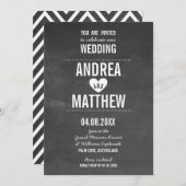 EINFACHE BREITUNG niedlicher schlichter Herzklopfe Einladung (Vorne/Hinten)