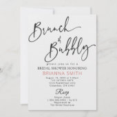 Einfache Bridal und Bubbly Mimosa Einladung (Vorderseite)