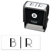 Einfache Bride Groom Wedding 2 Initial Monogram VS Permastempel (Beispiel)