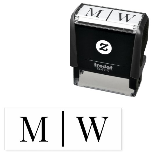 Einfache Bride Groom Wedding 2 Initial Monogram VS Permastempel (Beispiel)