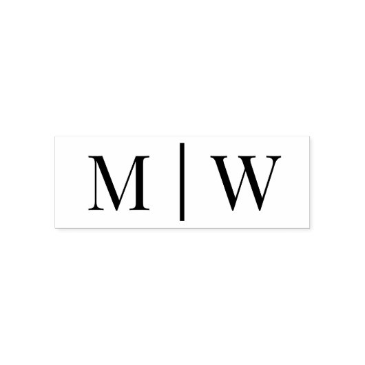 Einfache Bride Groom Wedding 2 Initial Monogram VS Permastempel (Design)