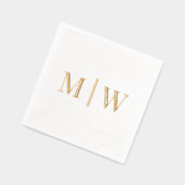 Einfache Bride Groom Wedding 2 Initial Monogram VS Servietten Mit Folie (Links)