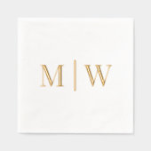 Einfache Bride Groom Wedding 2 Initial Monogram VS Servietten Mit Folie (Vorderseite)