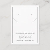 Einfache Bridesmaid-Grafikkarte für den Ohrring un Platzkarte (Vorderseite)