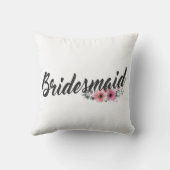 Einfache Bridesmaid Hochzeitkalligrafie-Keuchkisse Kissen (Rückseite)