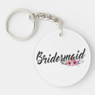Einfache Bridesmaid Hochzeitskalligrafie Schlüsse Schlüsselanhänger