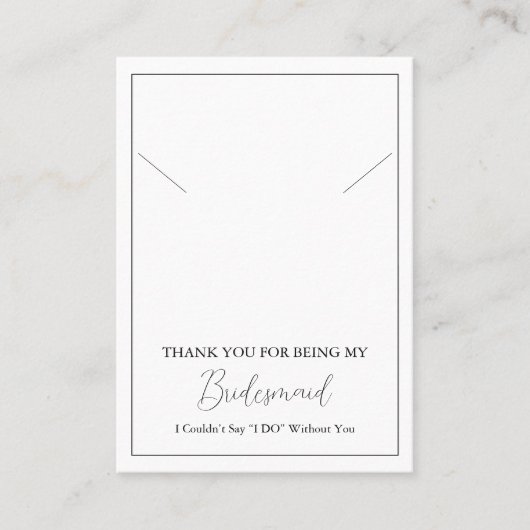 Einfache Bridesmaid-Netzwerkkarte Platzkarte (Vorderseite)