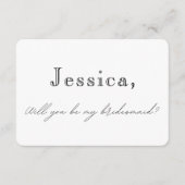 Einfache Bridesmaid Vorschlag Box Cards Begleitkarte (Vorderseite)