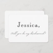 Einfache Bridesmaid Vorschlag Box Cards Begleitkarte (Vorne/Hinten)