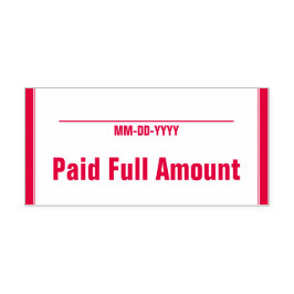 Einfache Briefmarke aus Gummi "Paid Full amount" Permastempel
