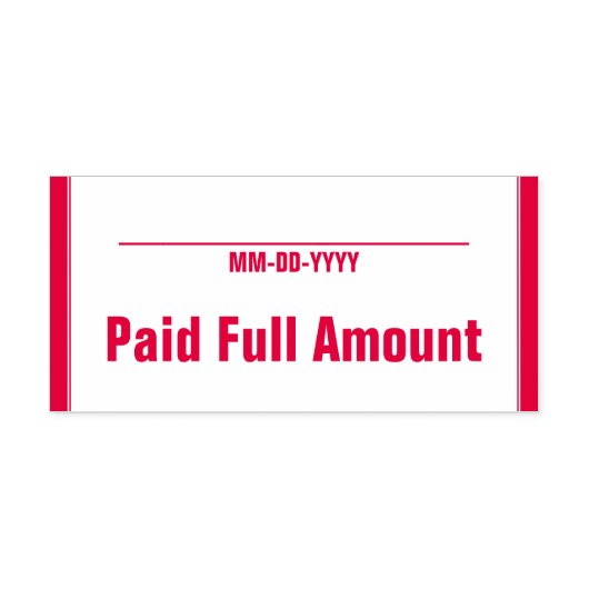 Einfache Briefmarke aus Gummi "Paid Full amount" Permastempel (Design)