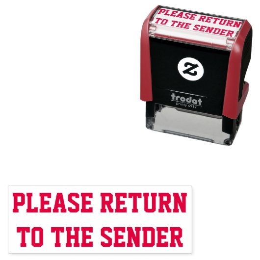 Einfache Briefmarke "BITTE ZUM SENDER ZURÜCKKEHREN Permastempel (Beispiel)