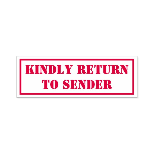 Einfache Briefmarke "KINDLY RÜCKKEHR ZUM SENDER" Permastempel (Design)