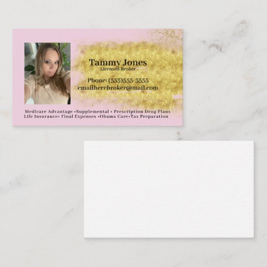 Einfache Broker Health Tax Business Cards Visitenkarte (Vorne/Hinten)