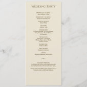 Einfache Bronze- und Gold-Monogramm-Hochzeitsfeier Programm (Rückseite)