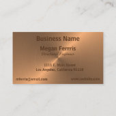 Einfache Bronze Visitenkarte (Rückseite)