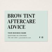 Einfache Brow Tint Aftercare Instructions Card (Vorderseite)