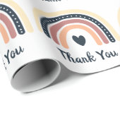 EINFACHE BROWN SHADE RAINBOW BOHO DESIGN DANKE GESCHENKPAPIER (Rolleneckpunkt)
