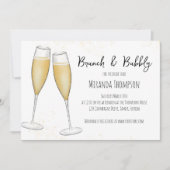 Einfache Brunch und Bubbly Champagne Brautparty Einladung (Vorderseite)