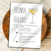 Einfache Brunch- und Bubbly-Script-Einladung Einladung