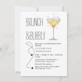Einfache Brunch- und Sprudel-Script-Einladung Einladung (Vorderseite)