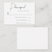 Einfache Budget-Antwort auf Hochzeiten RSVP-Karte Mitteilungskarte (Vorne/Hinten)