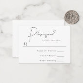 Einfache Budget-Antwort auf Hochzeiten RSVP-Karte Mitteilungskarte (Vorderseite/Rückseite Beispiel)