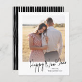 Einfache Budget Foto Happy New Year Holiday Card (Vorne/Hinten)