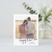 Einfache Budget Foto Happy New Year Holiday Card (Stehend Vorderseite)