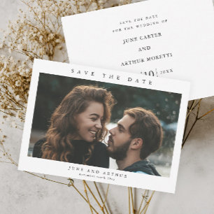 Einfache Budget-Foto-Hochzeit Save-the-Date-Karte