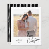 Einfache Budget Foto Weihnachtskarte (Vorne/Hinten)