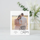 Einfache Budget Foto Weihnachtskarte (Stehend Vorderseite)