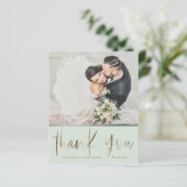 Einfache Budget Green Wedding Vielen Dank (Stehend Vorderseite)