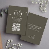 Einfache Budget QR Code UAWG Wedding RSVP Karte