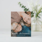 Einfache Budget-Weihnachtskarte mit Foto und Typog (Stehend Vorderseite)