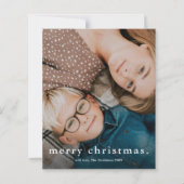 Einfache Budget-Weihnachtskarte mit Foto und Typog (Vorderseite)