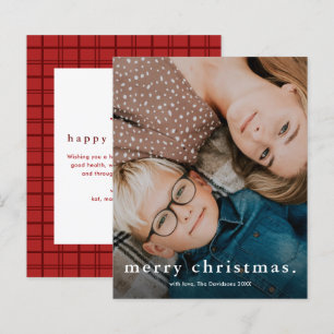 Einfache Budget-Weihnachtskarte mit Foto und Typog