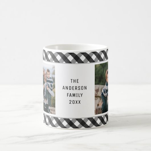 Einfache Buffalo-Karo-Fotokollektion Kaffeetasse (Mittel)