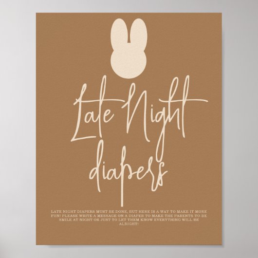 Einfache Bunny Late Night-Windeln Poster (Vorne)