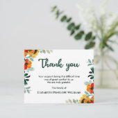 Einfache bunte Beerdigung des Wassers mit Blumenbe Dankeskarte (Stehend Vorderseite)