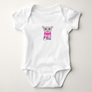 Einfache bunte Tier-Wasserfarbe mit Namen anpassen Baby Strampler