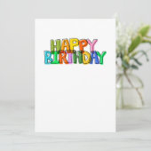 Einfache bunten Geburtstagwünsche Dankeskarte (Stehend Vorderseite)