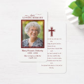 Einfache Burgund Foto Beileid Beerdigung Gebetskar (Schreibtisch)