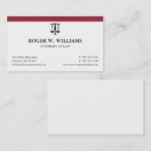 Einfache Burgund Rechtsanwaltskammer Visitenkarte (Vorne/Hinten)